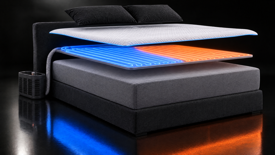 ThermoLab AuraSnooze Dual-Zone Cooling & Heating Mattress Cover