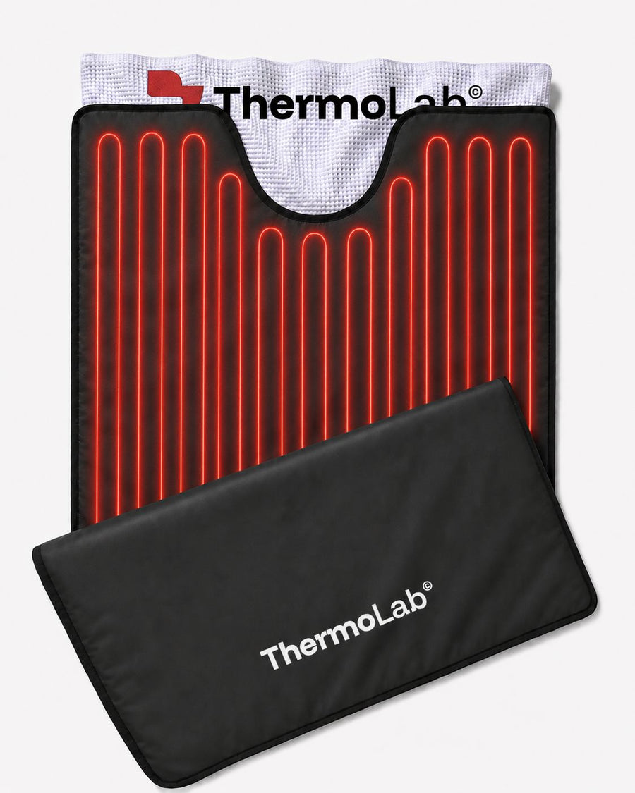 Infrared sauna blanket in use at home